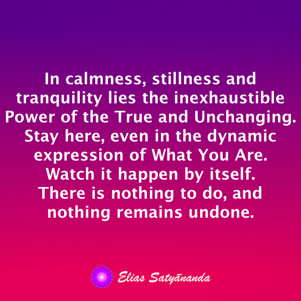 In the calm lies the power
